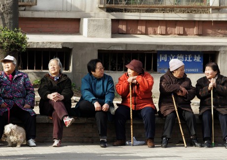 A group of elderly Chinese people enjoys a day in Beijing. China’s state pension fund could run out of money by 2035 by one estimate. Photo: AFP