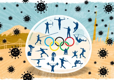 Athletes will be inside a bubble during the Tokyo Olympics even as the Covid-19 pandemic rages on in Japan. Illustration: Joe Lo