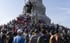 Anti-government protesters gather at the Maximo Gomez monument in Havana, Cuba on Sunday. Photo: AP