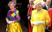 Queen Elizabeth at an engagement in 1999 (above, left) and several years later. The British monarch’s preference for bold colours grew stronger as she got older.