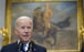 US President Joe Biden speaking at the White House on Friday about Russia and its “fraudulent” annexation of four Ukrainian regions. Photo: AP