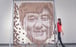 Red Hong Yi’s portrait of Jackie Chan was created from 
64,000 bamboo chopsticks. Photo: Red Hong Yi
