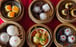 A display of dim sum dishes.