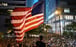 An American flag is waved during an October 2019 rally in Hong Kong. Photo: AFP
