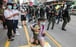 Police officers stand guard on Nathan Road in Hong Kong in September during protests against the new national security law. Photo: May Tse