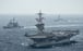 The USS Theodore Roosevelt leads the USS Bunker Hill (left) and USS John Finn across the Pacific this month. Photo: USS Theodore Roosevelt