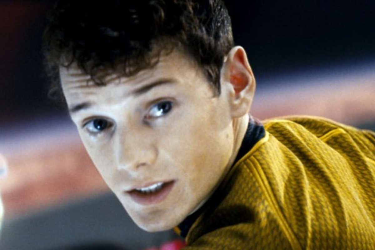 Anton Yelchin as Chekhov in a scene from the rebooted Star Trek series of m...